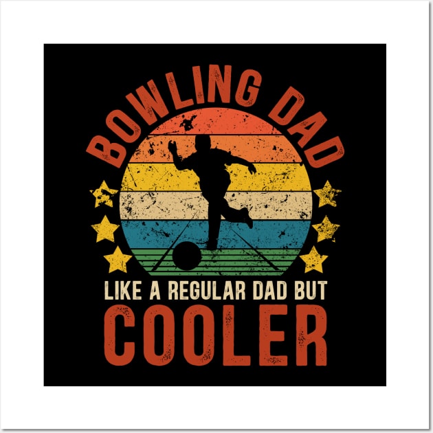 Bowling Dad Funny Vintage Bowling Father's Day Gift Wall Art by Kimko